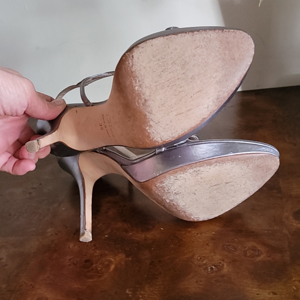 Christian Dior Silver Strappy Heels - Picture 9 of 13